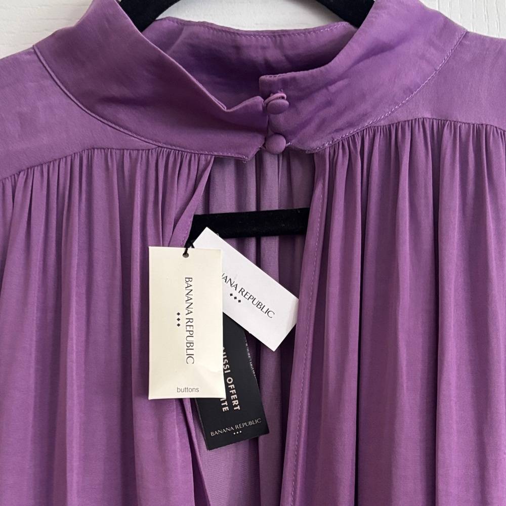 Banana Republic Purple Long Sleeve Midi Dress - Picture 2 of 5